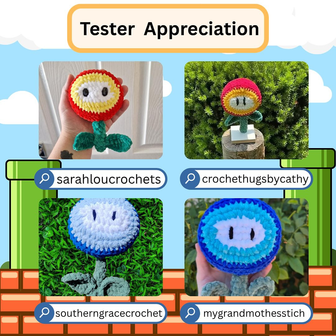 Crochet Pattern: Playful Power Up Flower Design for Craft Lovers