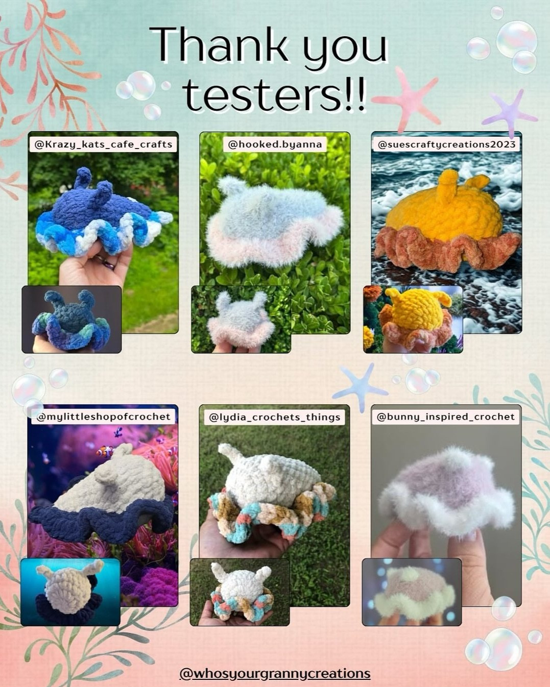 Crochet Pattern: Sammy the Sea Slug in Pastel Colors
