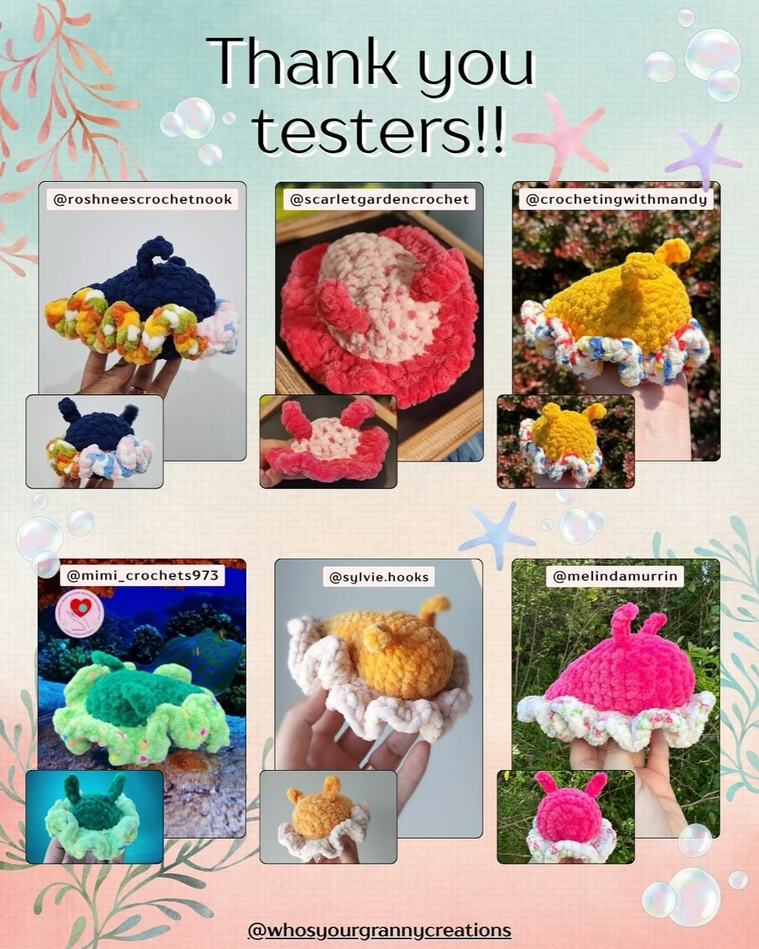 Crochet Pattern: Sammy the Sea Slug in Pastel Colors
