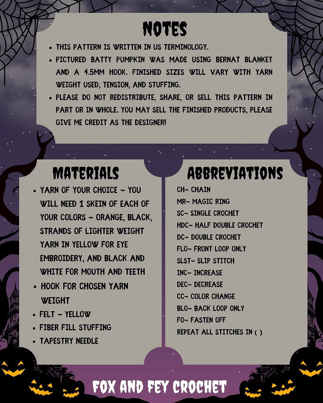 Crochet Pattern: Spooky Bat Pumpkin for Halloween Decor