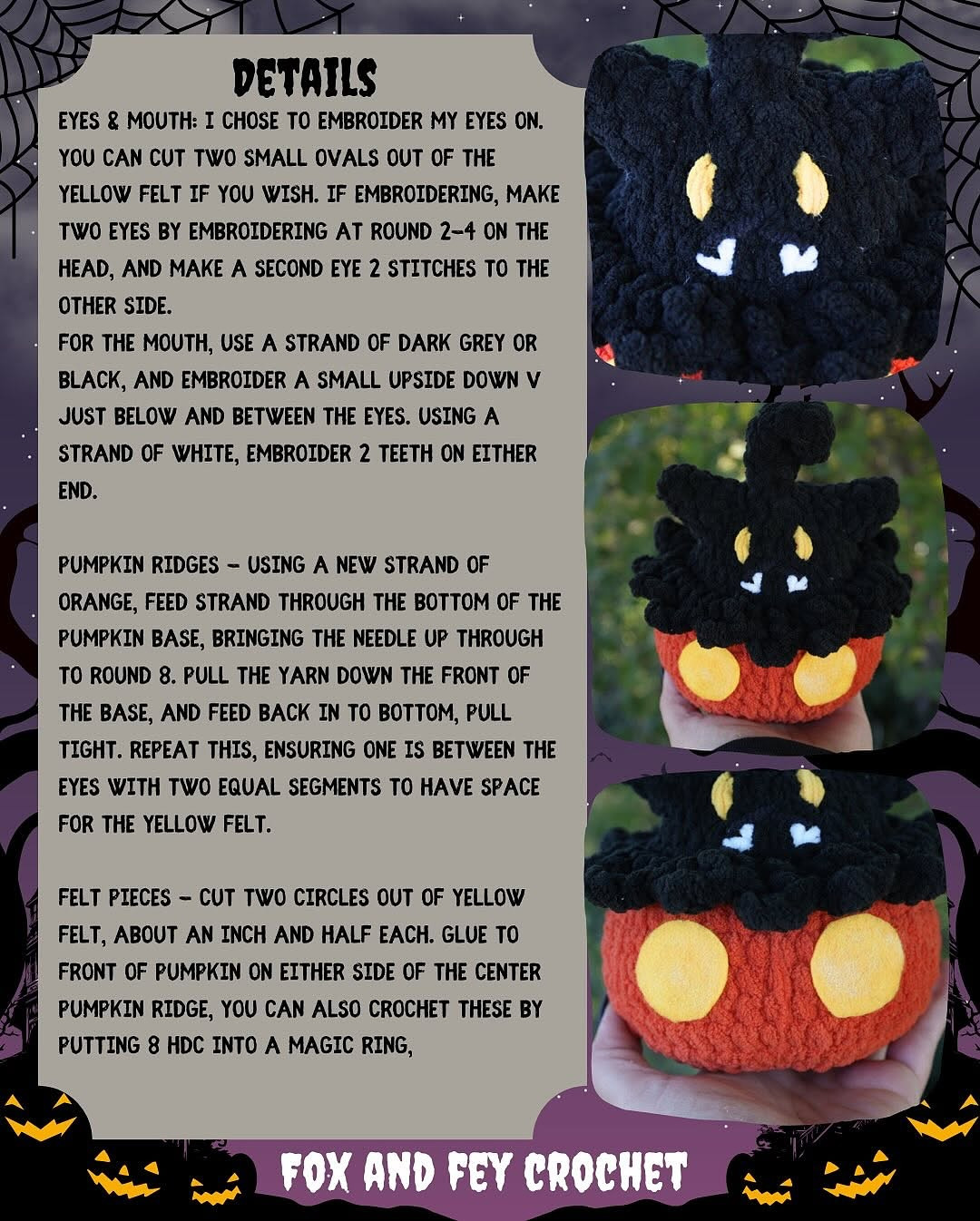 Crochet Pattern: Spooky Bat Pumpkin for Halloween Decor