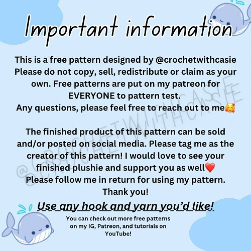 Crochet Pattern: Wally the Whale Amigurumi Toy