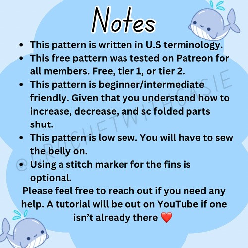 Crochet Pattern: Wally the Whale Amigurumi Toy