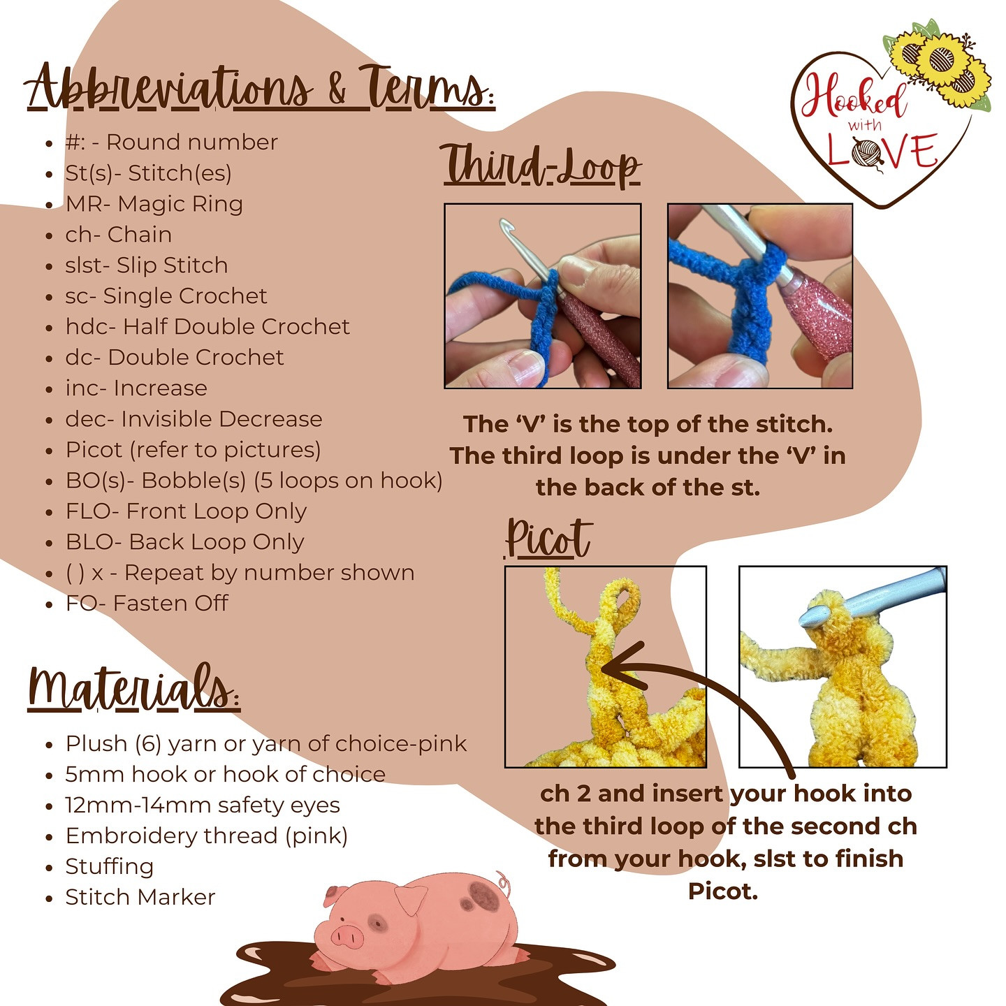 Crochet Piglet Sue Pattern - Adorable Pig Plushies