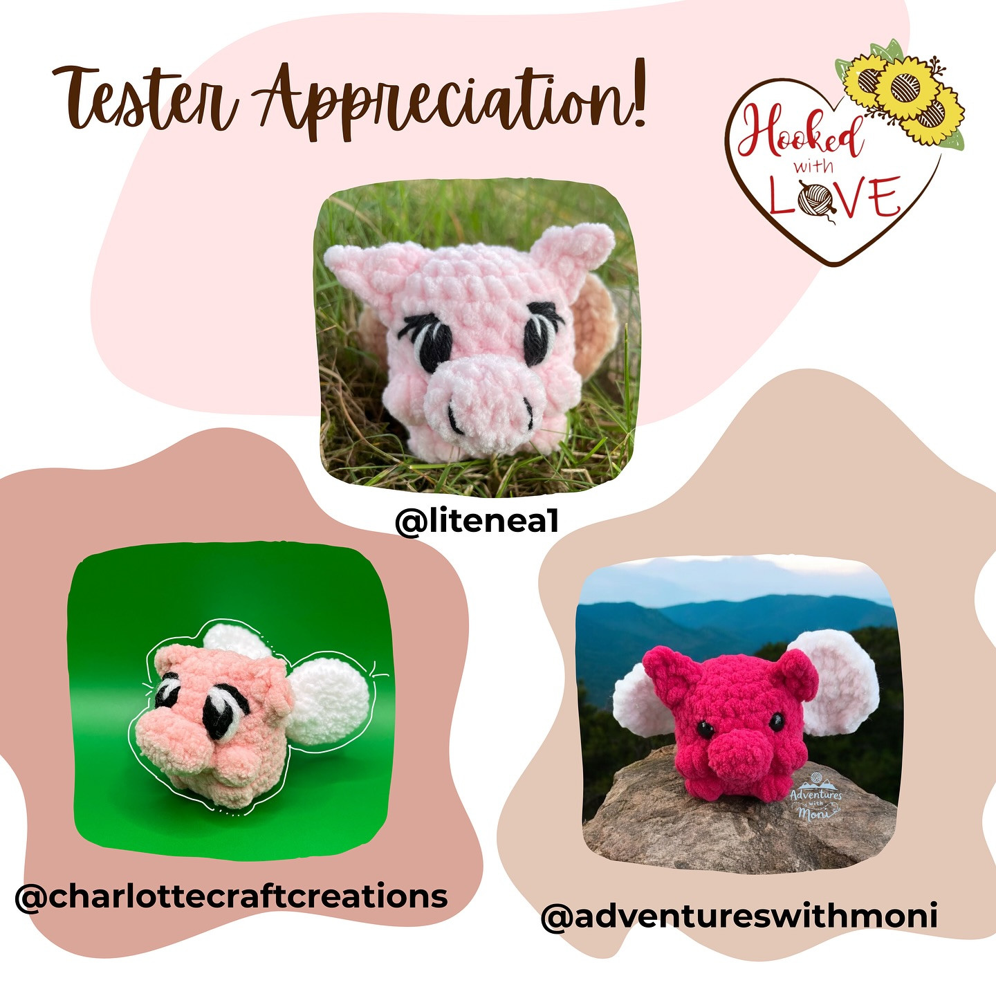 Crochet Piglet Sue Pattern - Adorable Pig Plushies
