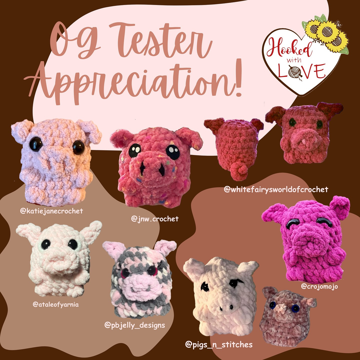 Crochet Piglet Sue Pattern - Adorable Pig Plushies