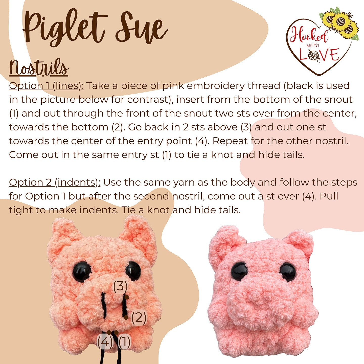 Crochet Piglet Sue Pattern - Adorable Pig Plushies