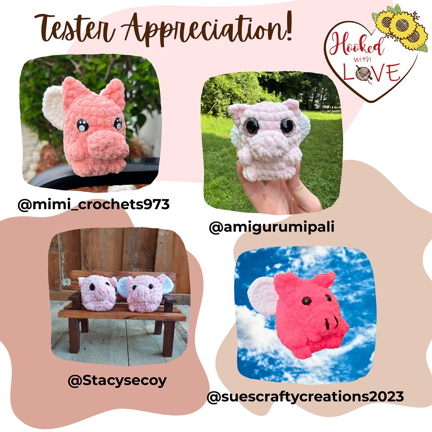 Crochet Piglet Sue Pattern - Adorable Pig Plushies
