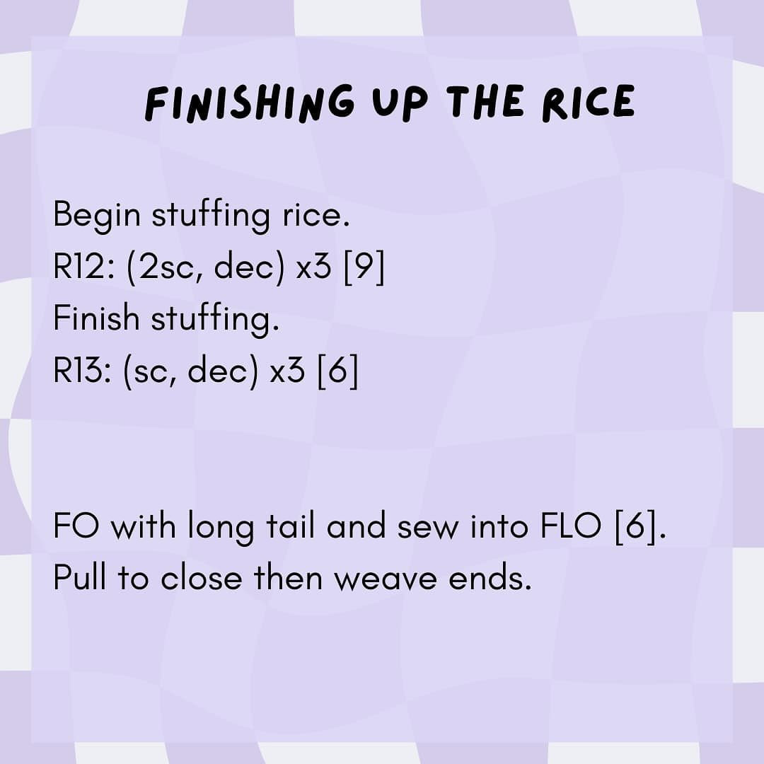 Crochet Rice and Bowl Pattern for Beginners