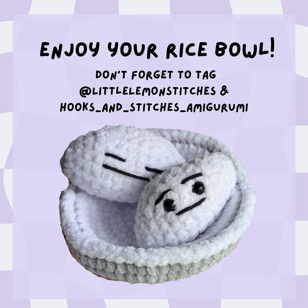 Crochet Rice and Bowl Pattern for Beginners