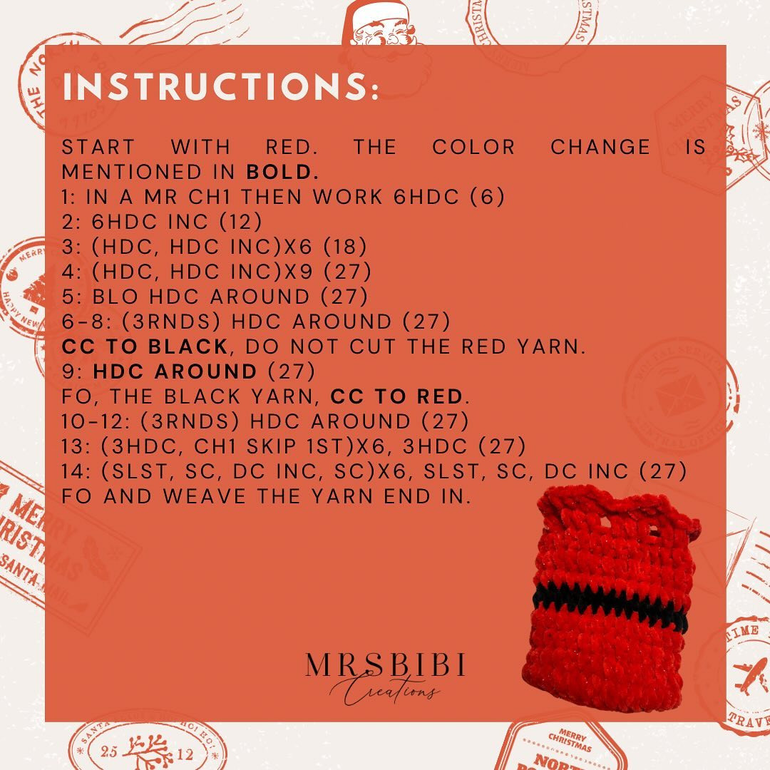 Crochet Santa Bag for Christmas Chocolates