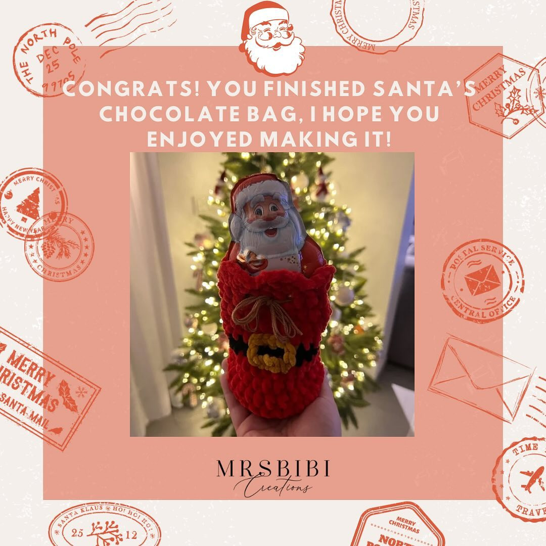 Crochet Santa Bag for Christmas Chocolates