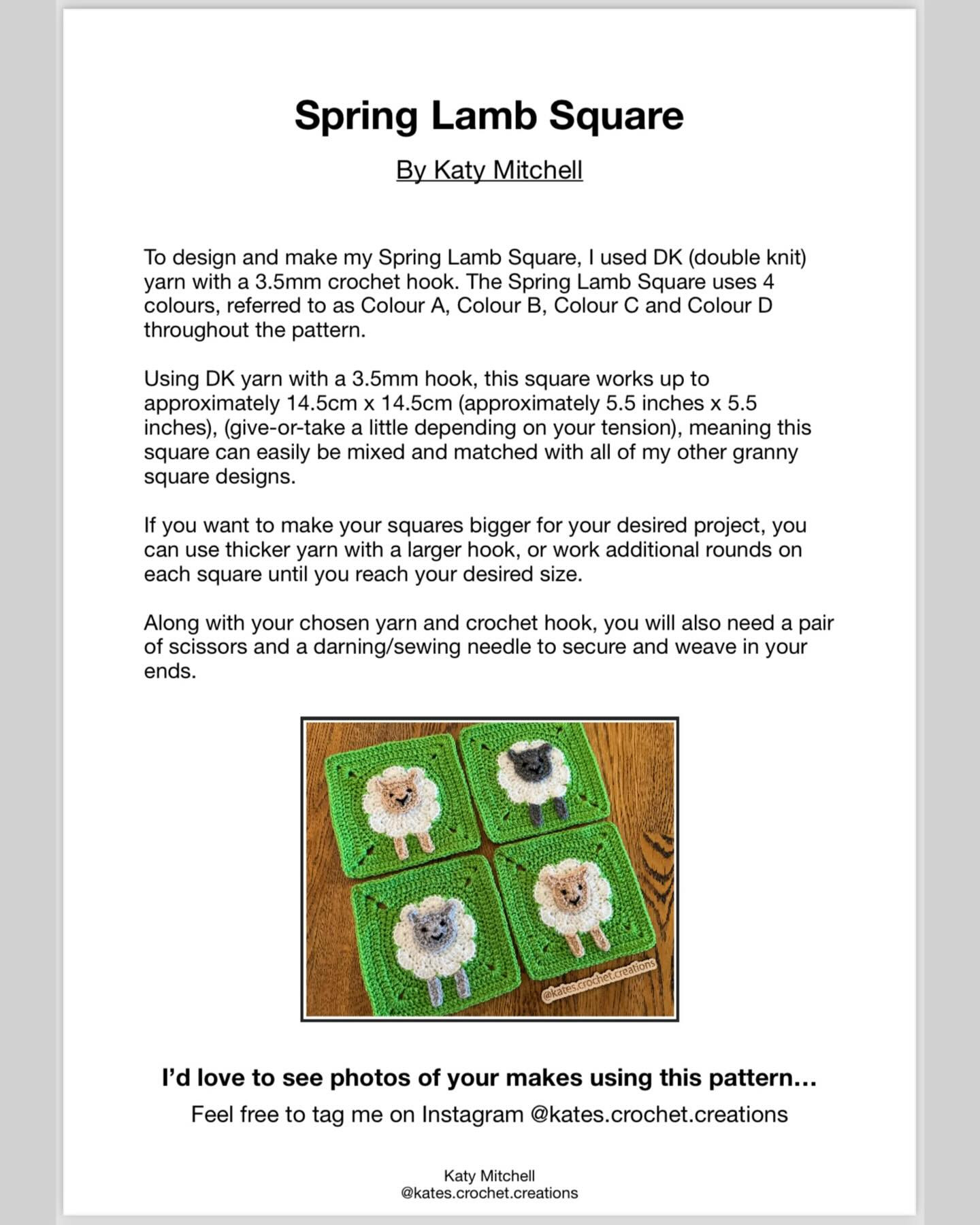 Crochet Sheep Square Pattern for Cute Home Decor Projects