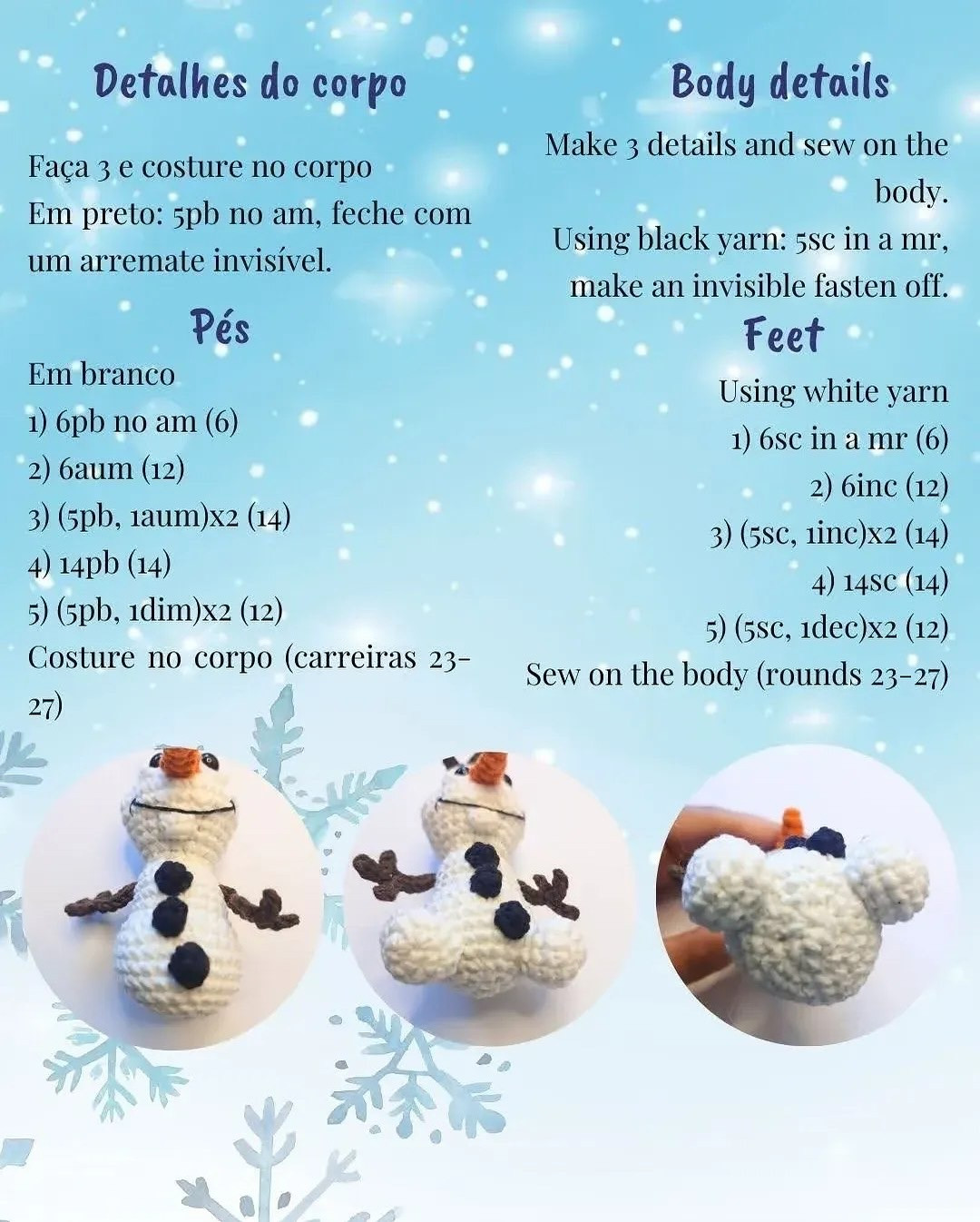 Crochet Snowman Amigurumi Pattern for Winter Fun