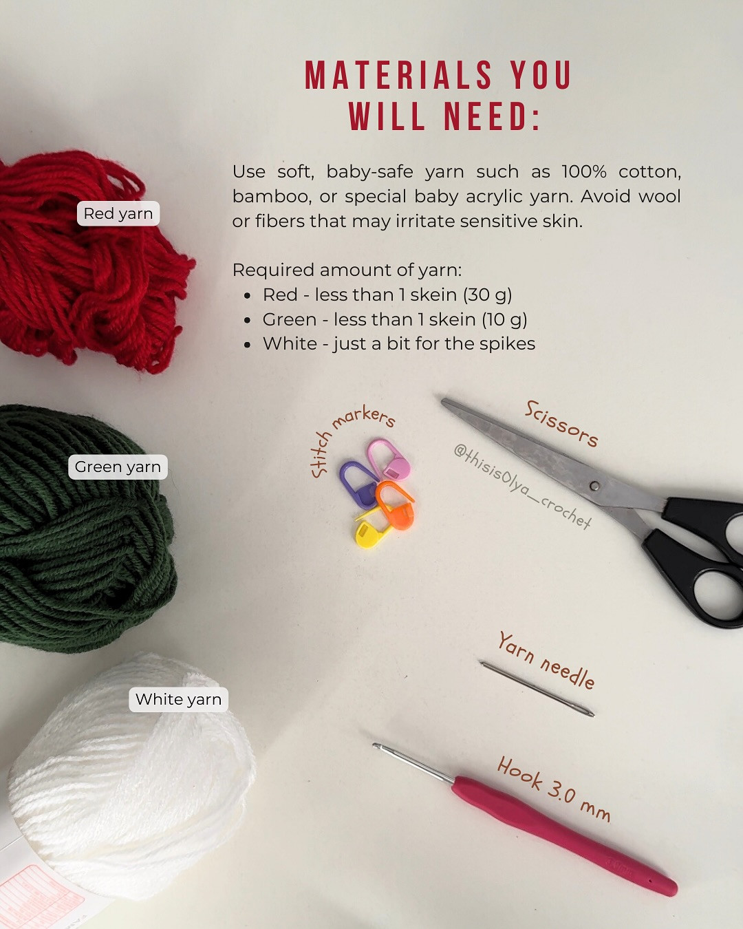 Crochet Strawberry Hat Pattern for Beginners - Free and Easy