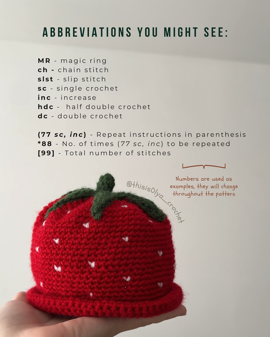 Crochet Strawberry Hat Pattern for Beginners - Free and Easy