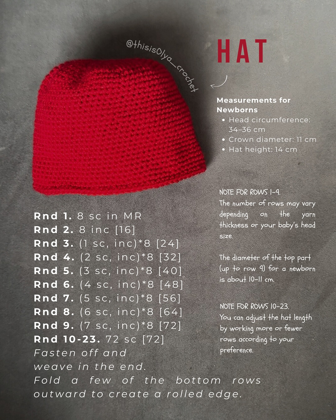 Crochet Strawberry Hat Pattern for Beginners - Free and Easy