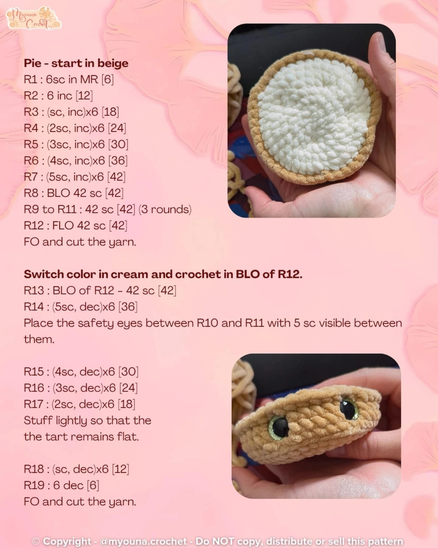 Crochet Sweet Strawberry Pie with Step-by-Step Free Pattern Guide