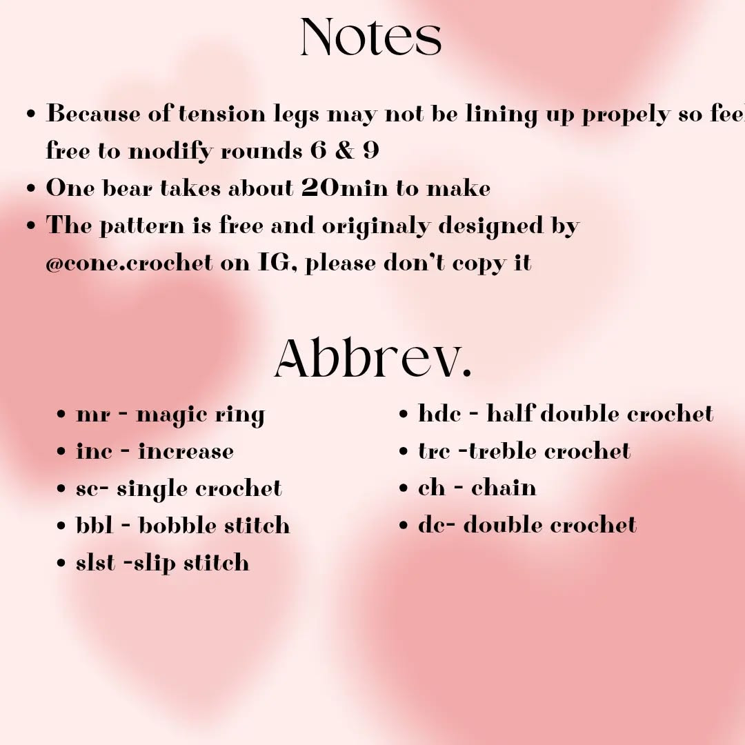 Crochet Teddy Bears with Heart Pattern for Beginners