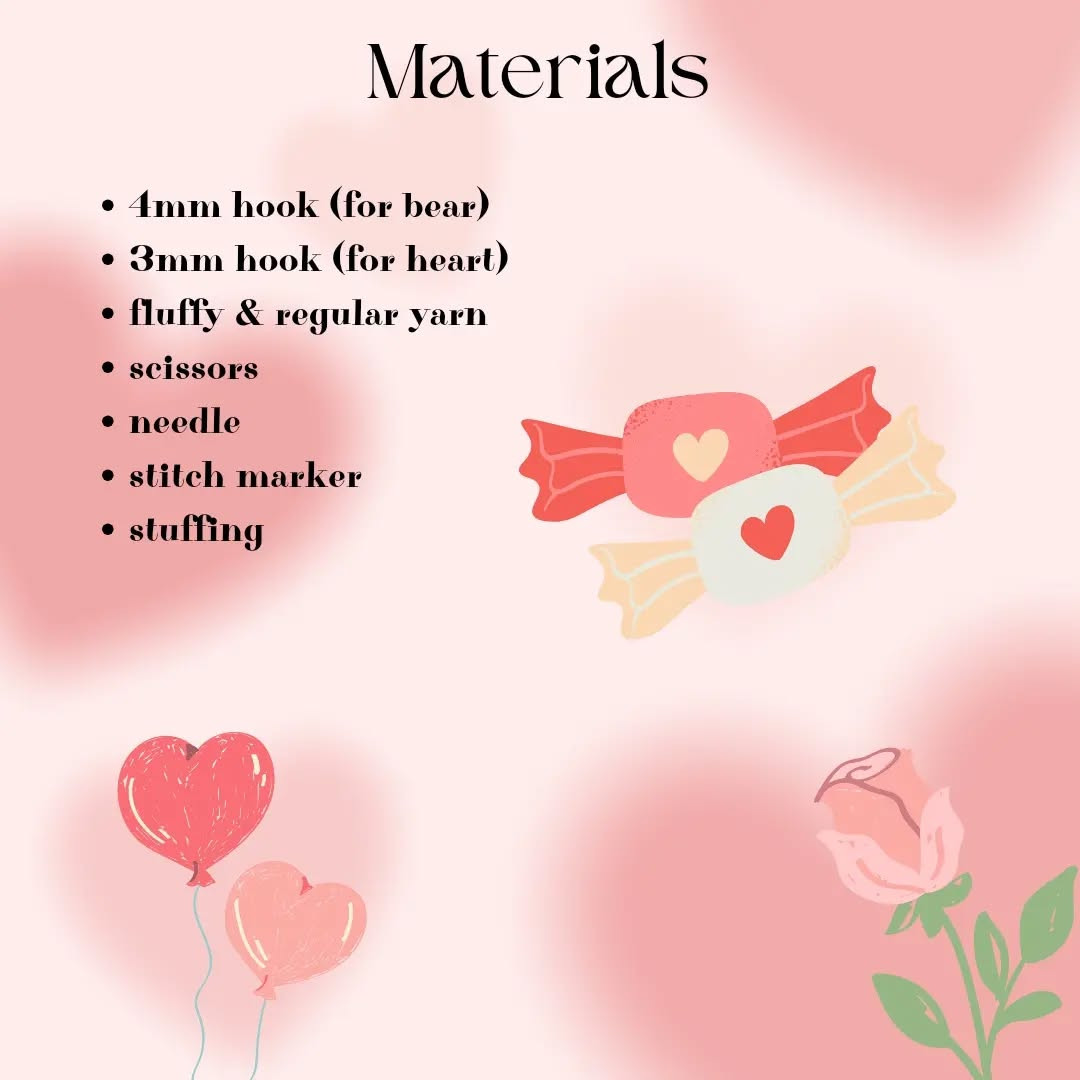 Crochet Teddy Bears with Heart Pattern for Beginners