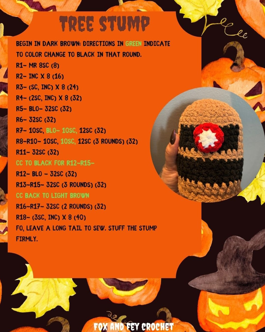Crochet This Spooky Pumpkin Tree for Halloween Fun!