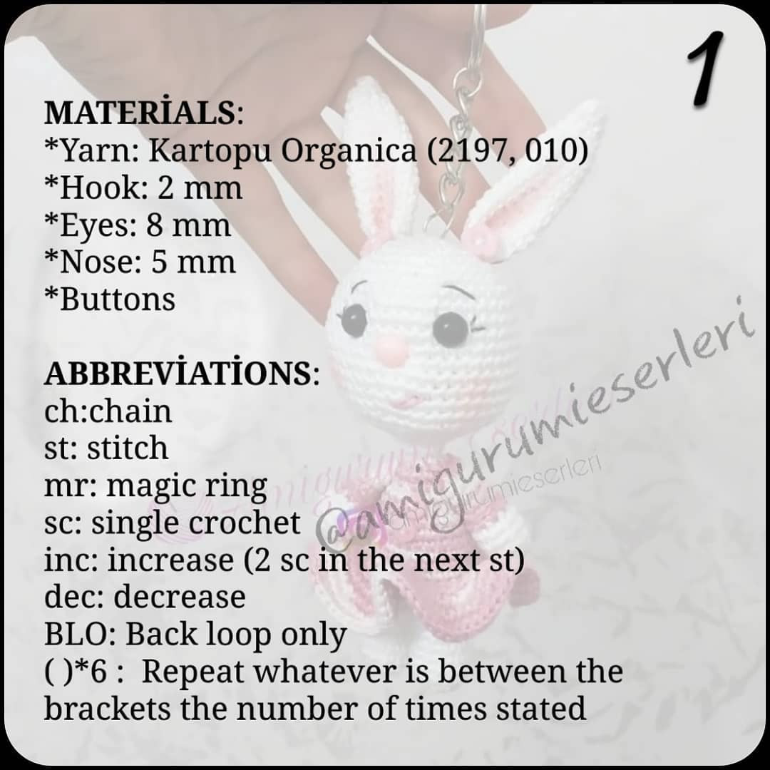 Crochet Tiny Bunny Keychain with Free Pattern Available