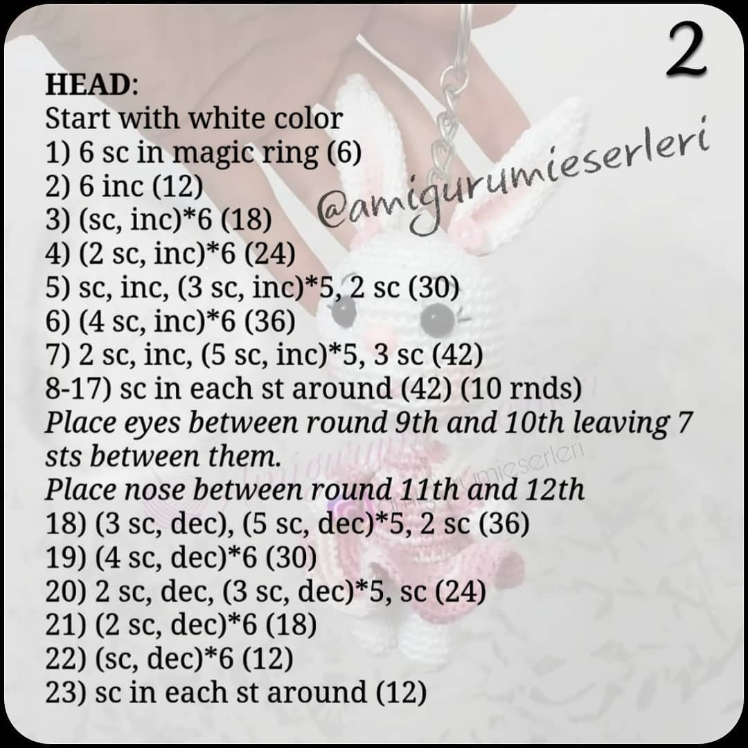 Crochet Tiny Bunny Keychain with Free Pattern Available