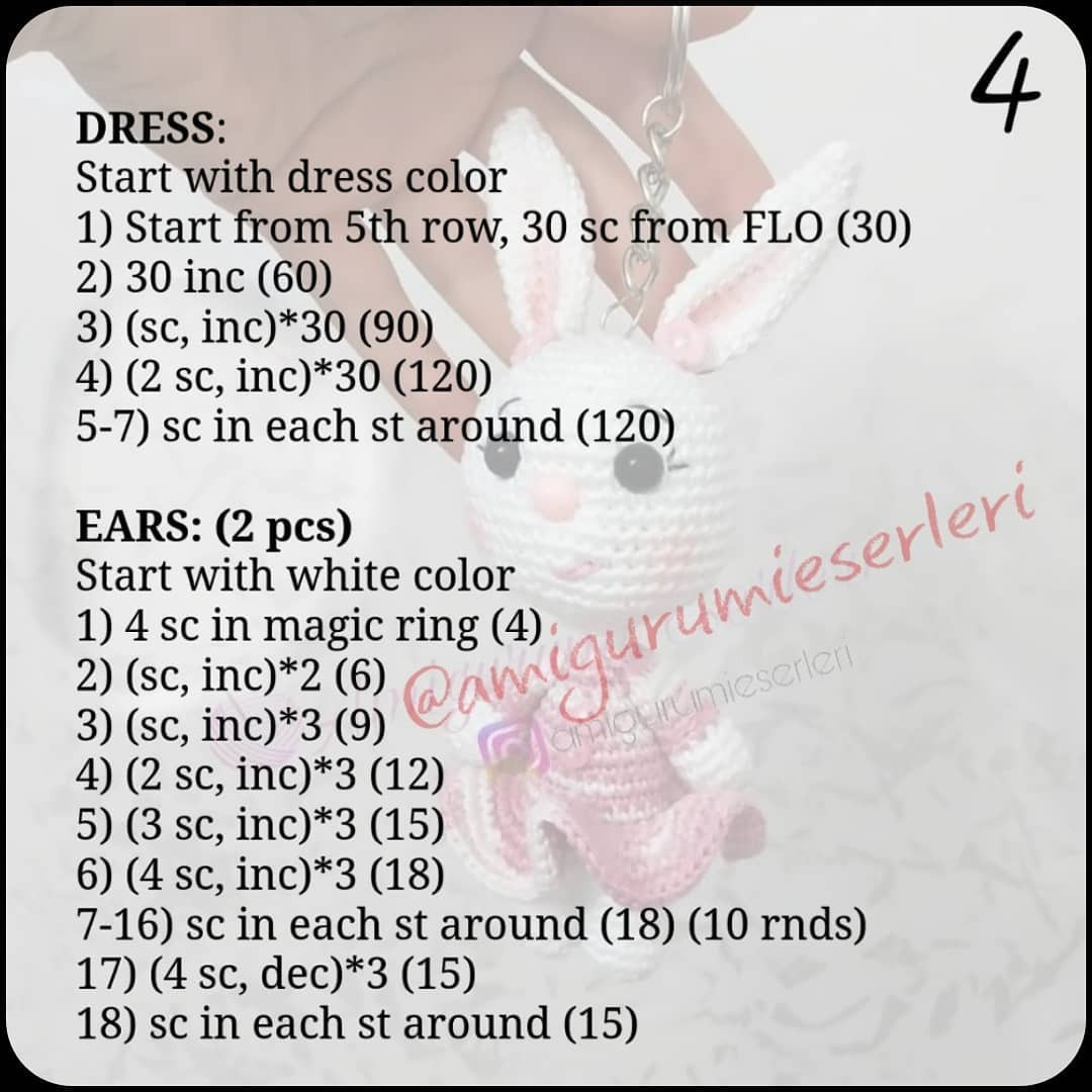 Crochet Tiny Bunny Keychain with Free Pattern Available