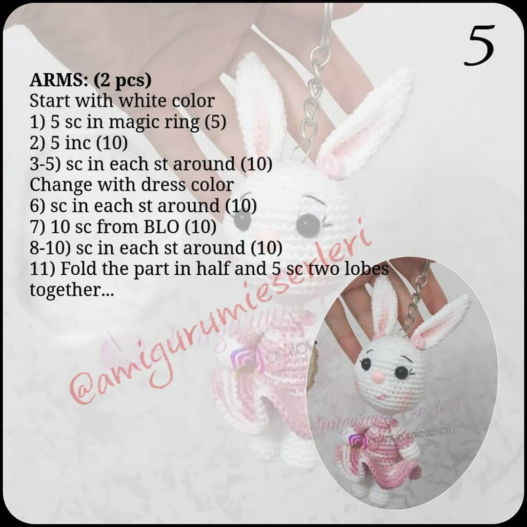 Crochet Tiny Bunny Keychain with Free Pattern Available