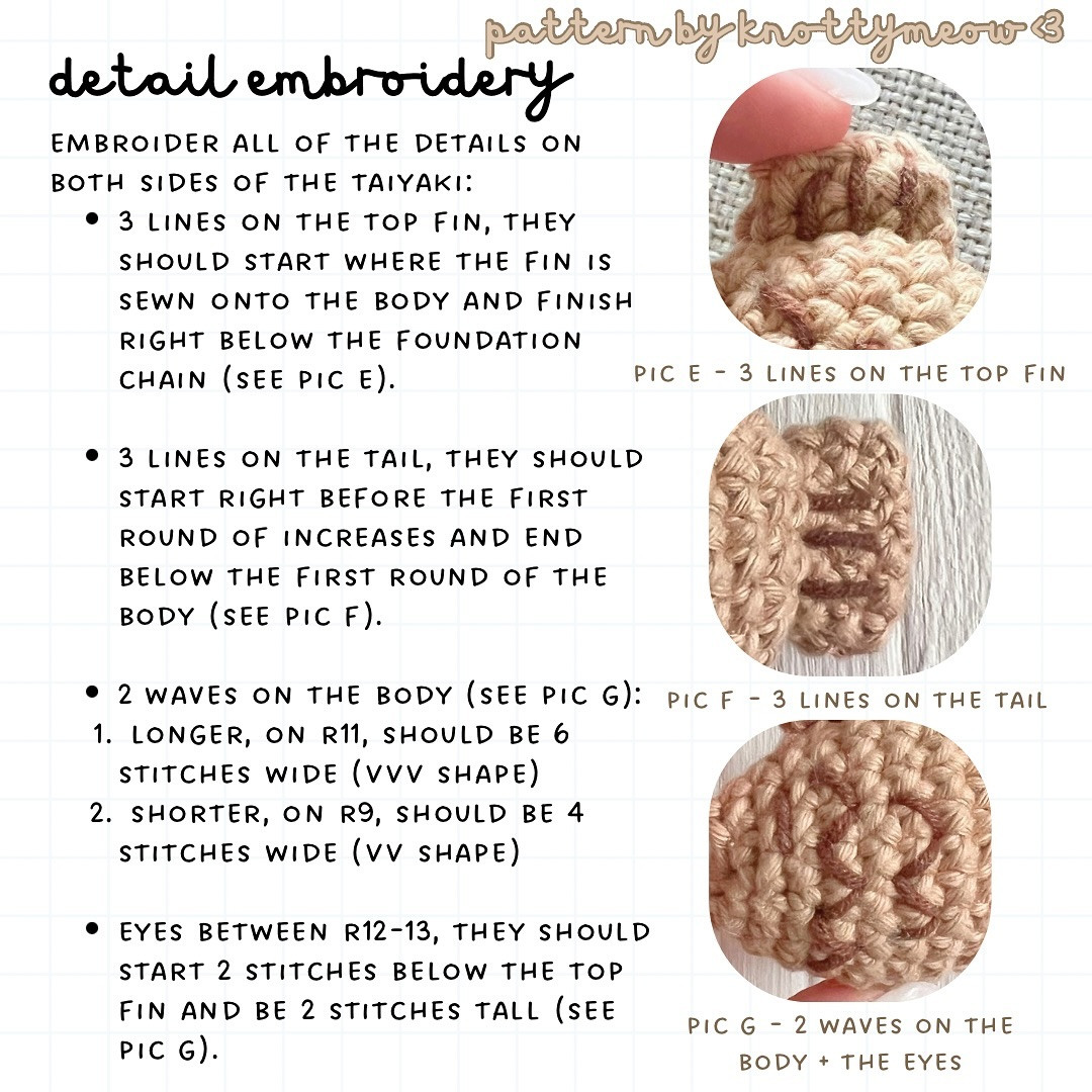 Crochet Tiny Taiyaki Pattern by knottymeow - Free and Easy Tutorial