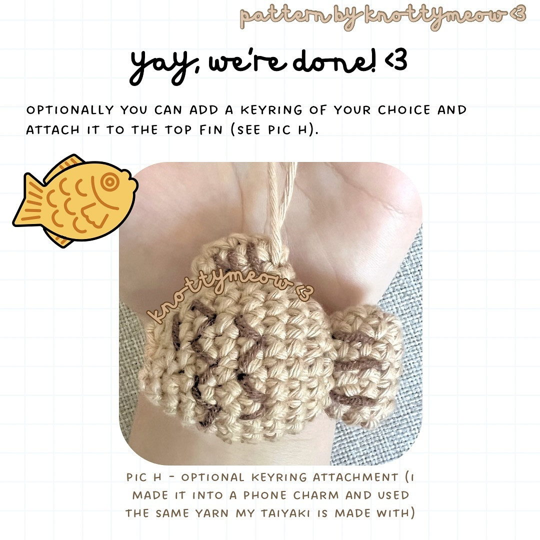 Crochet Tiny Taiyaki Pattern by knottymeow - Free and Easy Tutorial