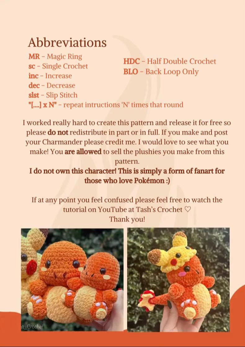 Crochet Your Own Adorable Charmander with This Free Pattern