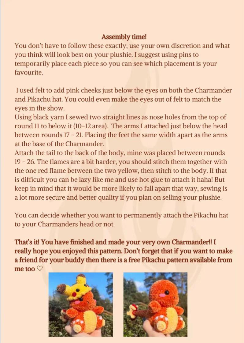 Crochet Your Own Adorable Charmander with This Free Pattern