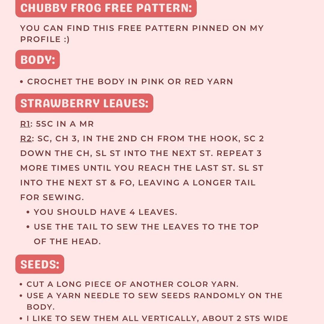 Crochet Your Own Adorable Strawberry Frog Plushie Pattern