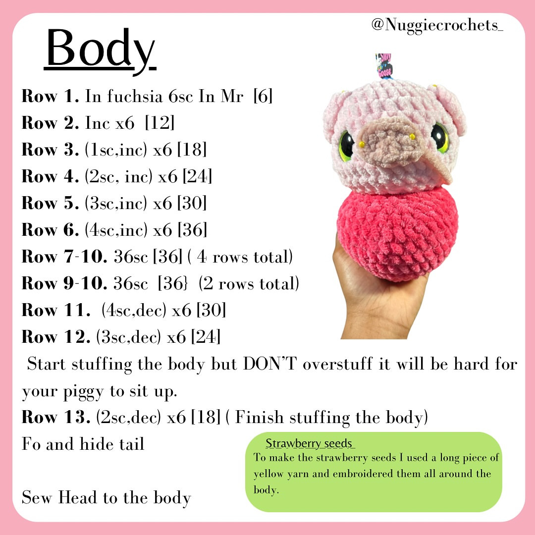 Crochet Your Own Adorable Strawberry Piggy with Free Pattern