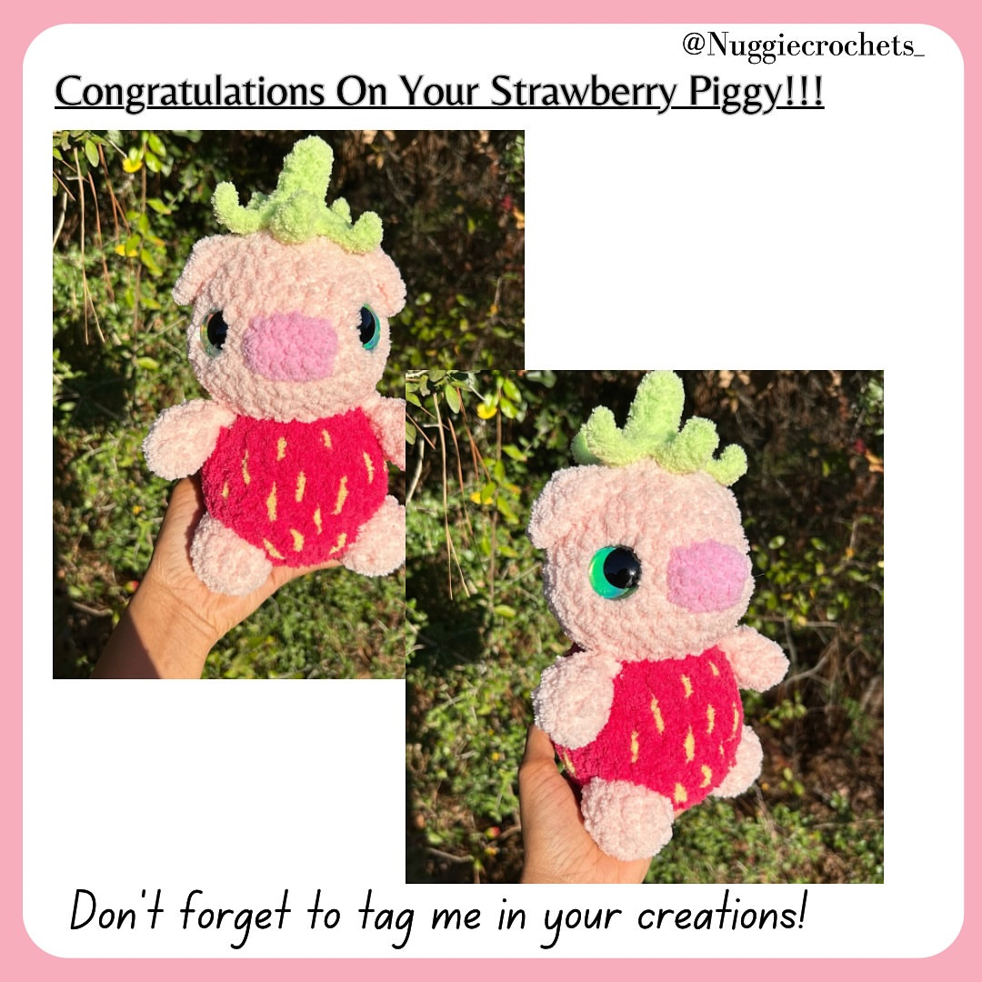 Crochet Your Own Adorable Strawberry Piggy with Free Pattern