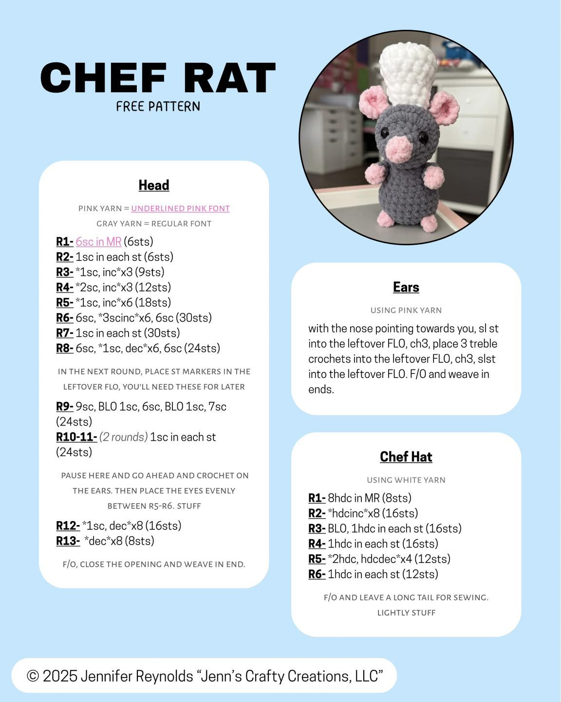 Crochet Your Own Chef Rat with This Free Pattern