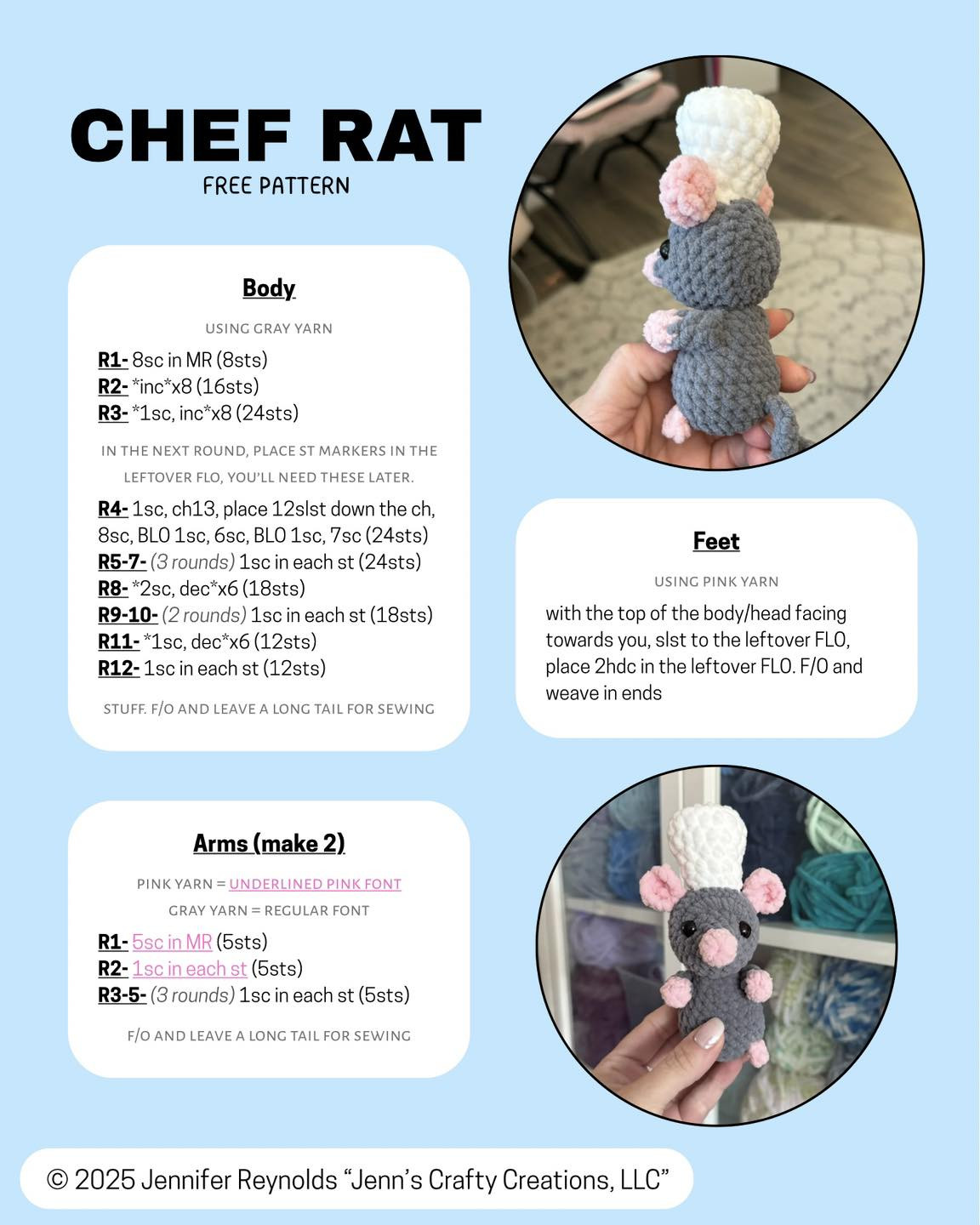 Crochet Your Own Chef Rat with This Free Pattern