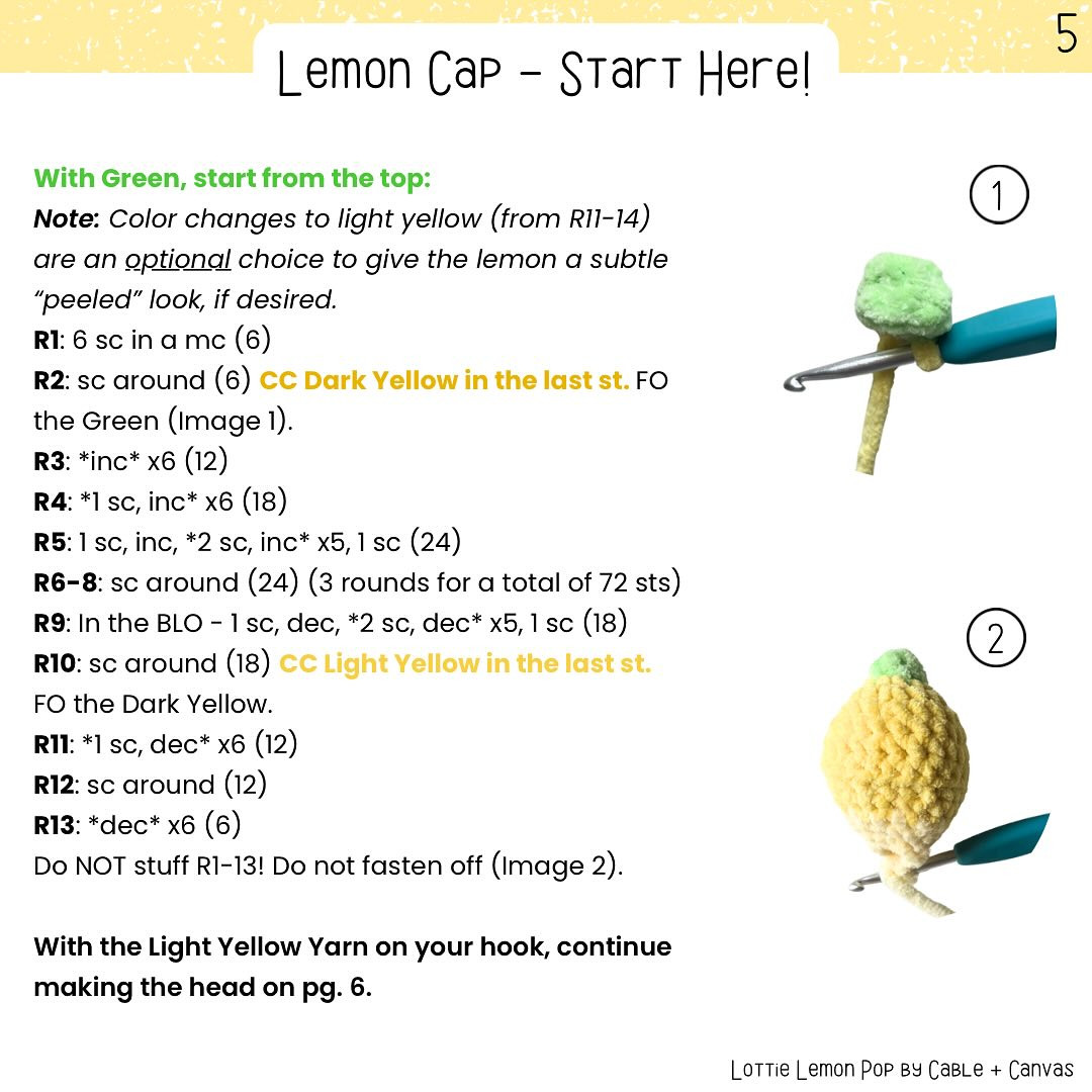 Crochet Your Own Cute Little Lemon Amigurumi Pattern