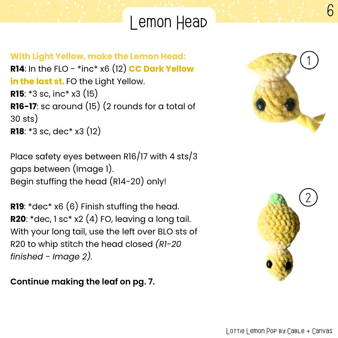 Crochet Your Own Cute Little Lemon Amigurumi Pattern