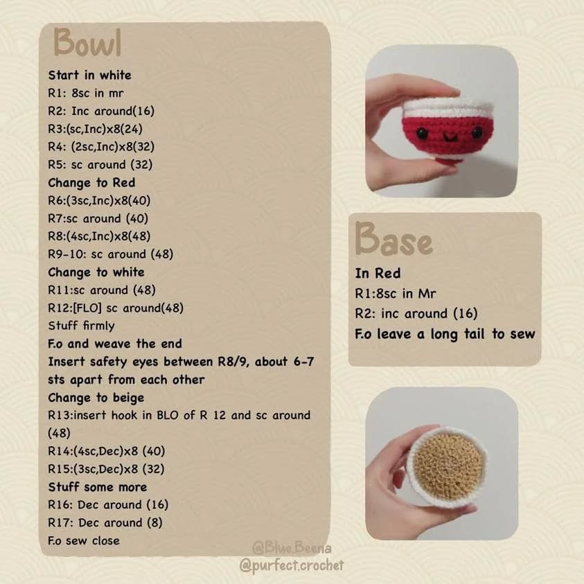 Crochet Your Own Cute Ramen Bowl with Free Pattern
