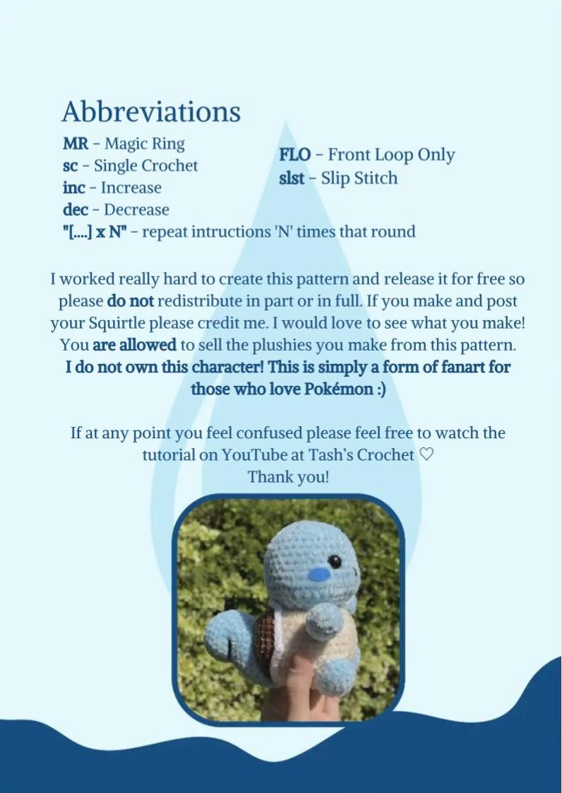 Crochet Your Own Cute Squirtle with This Free Pattern