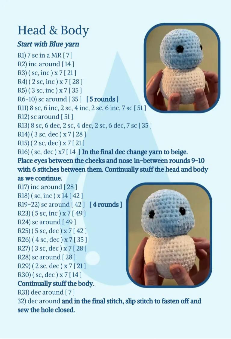 Crochet Your Own Cute Squirtle with This Free Pattern