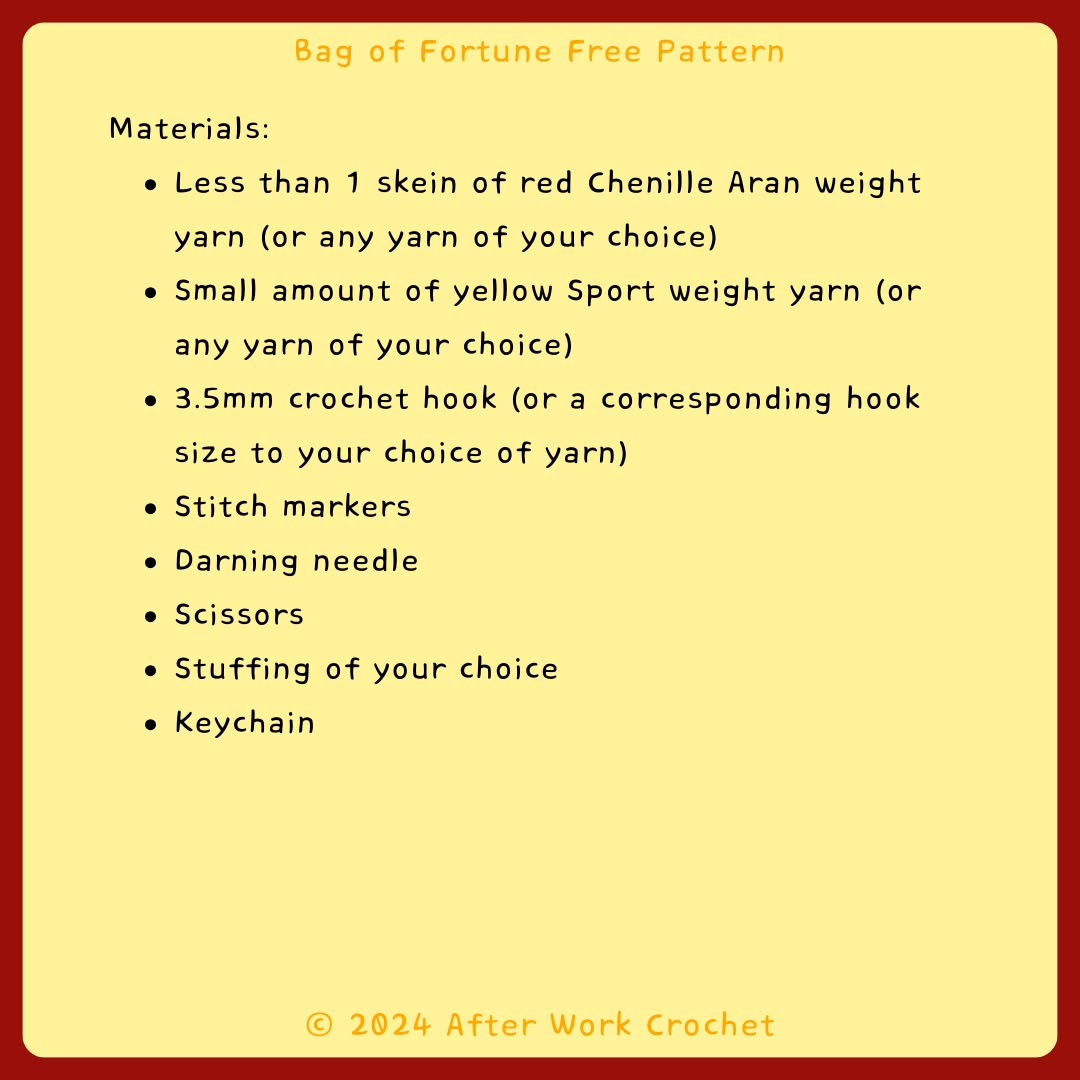 Crochet Your Own Lucky Fortune Bag Keychain Pattern