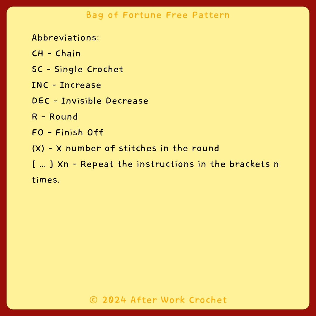 Crochet Your Own Lucky Fortune Bag Keychain Pattern