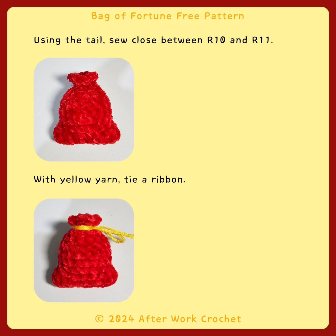 Crochet Your Own Lucky Fortune Bag Keychain Pattern