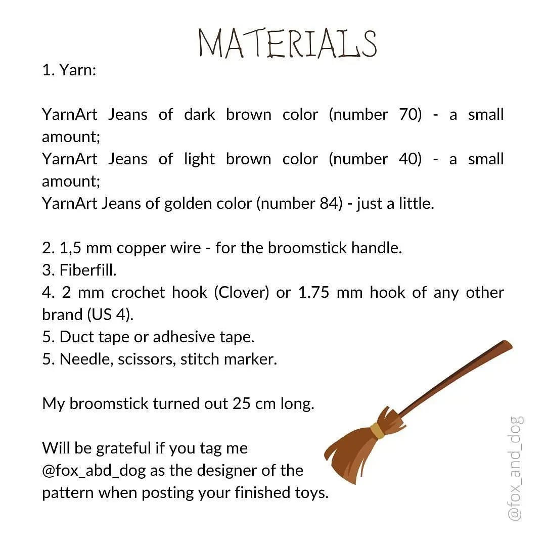 Crochet Your Own Magical Broomstick with This Free Pattern