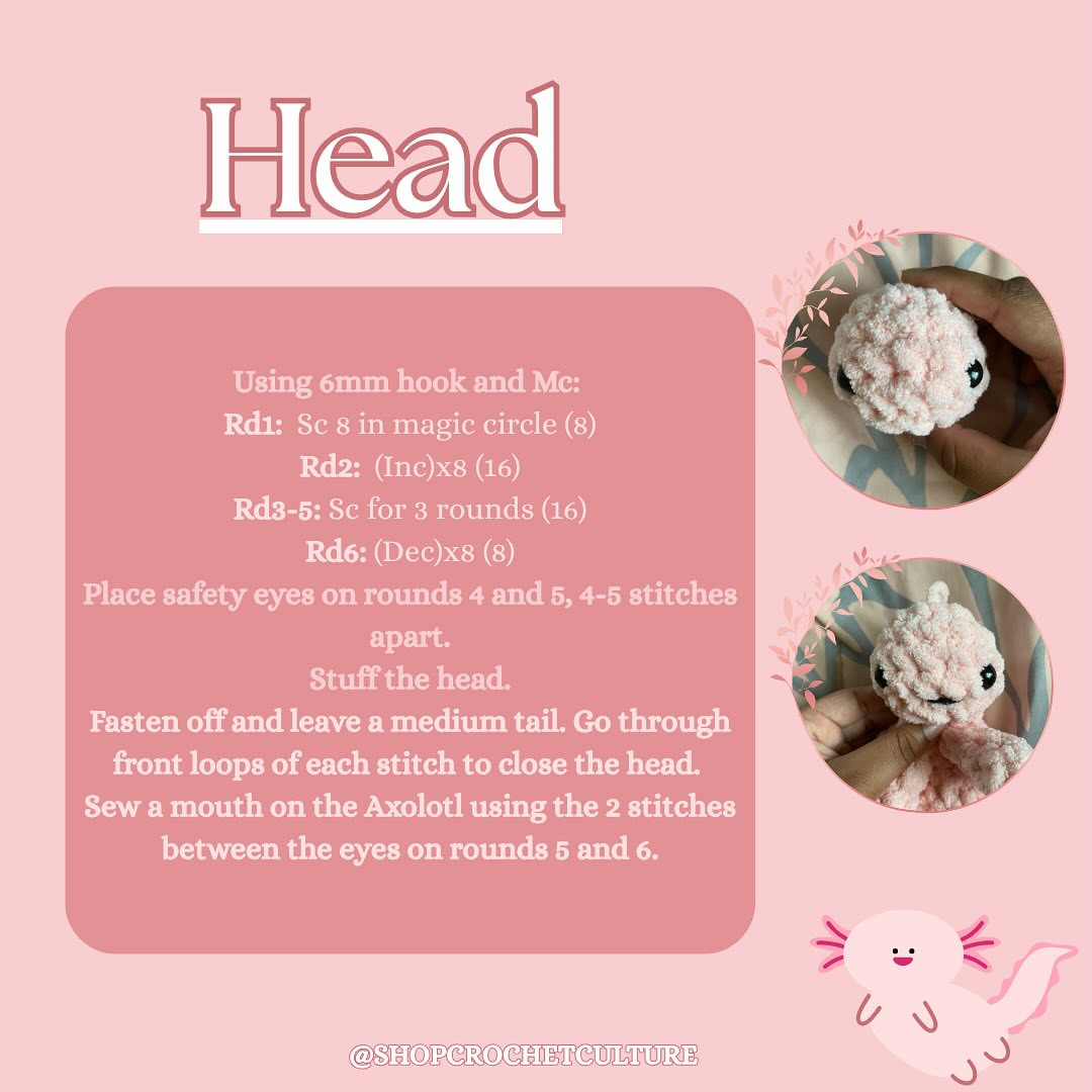 Crochet Your Own Meera the Axolotl with Free Pattern