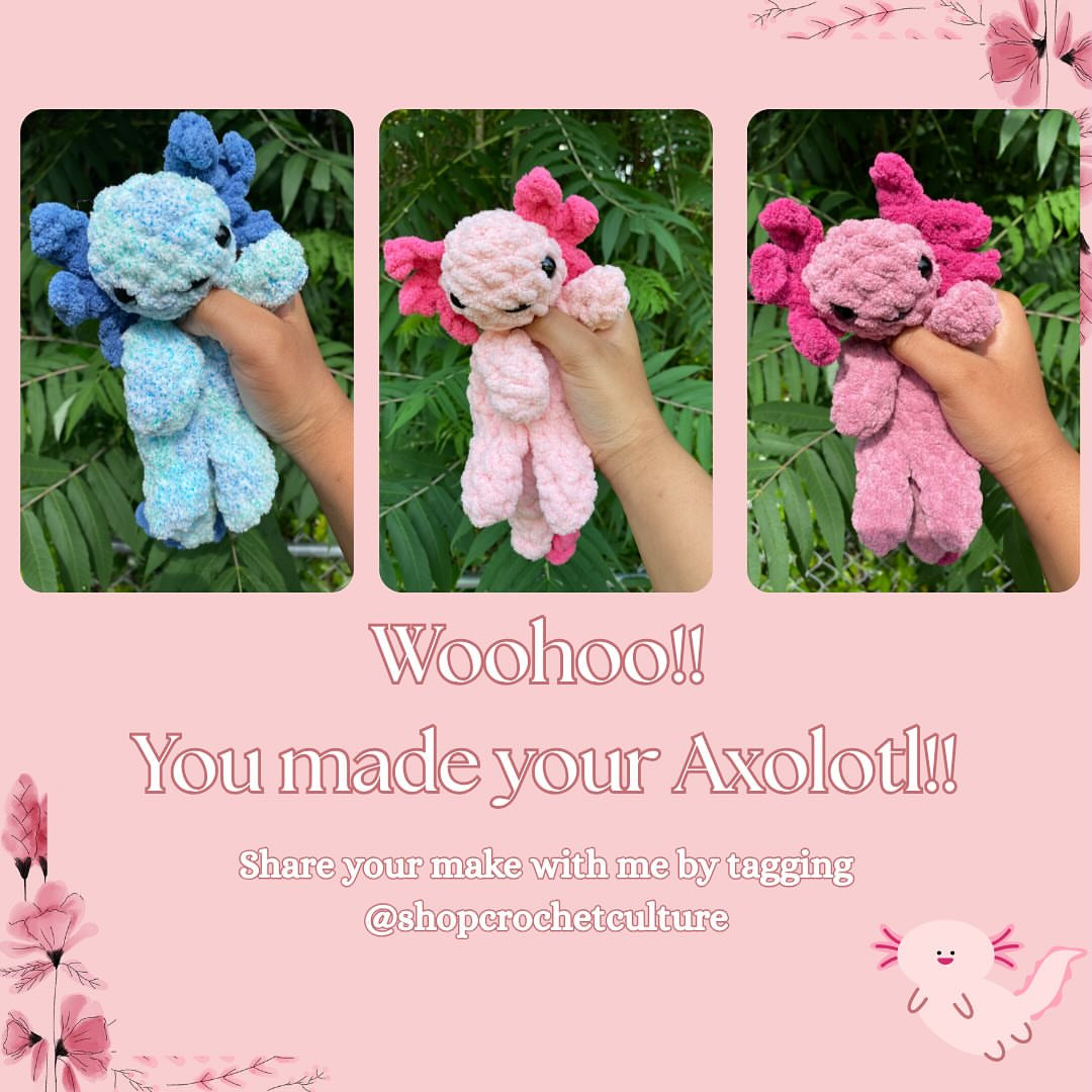 Crochet Your Own Meera the Axolotl with Free Pattern