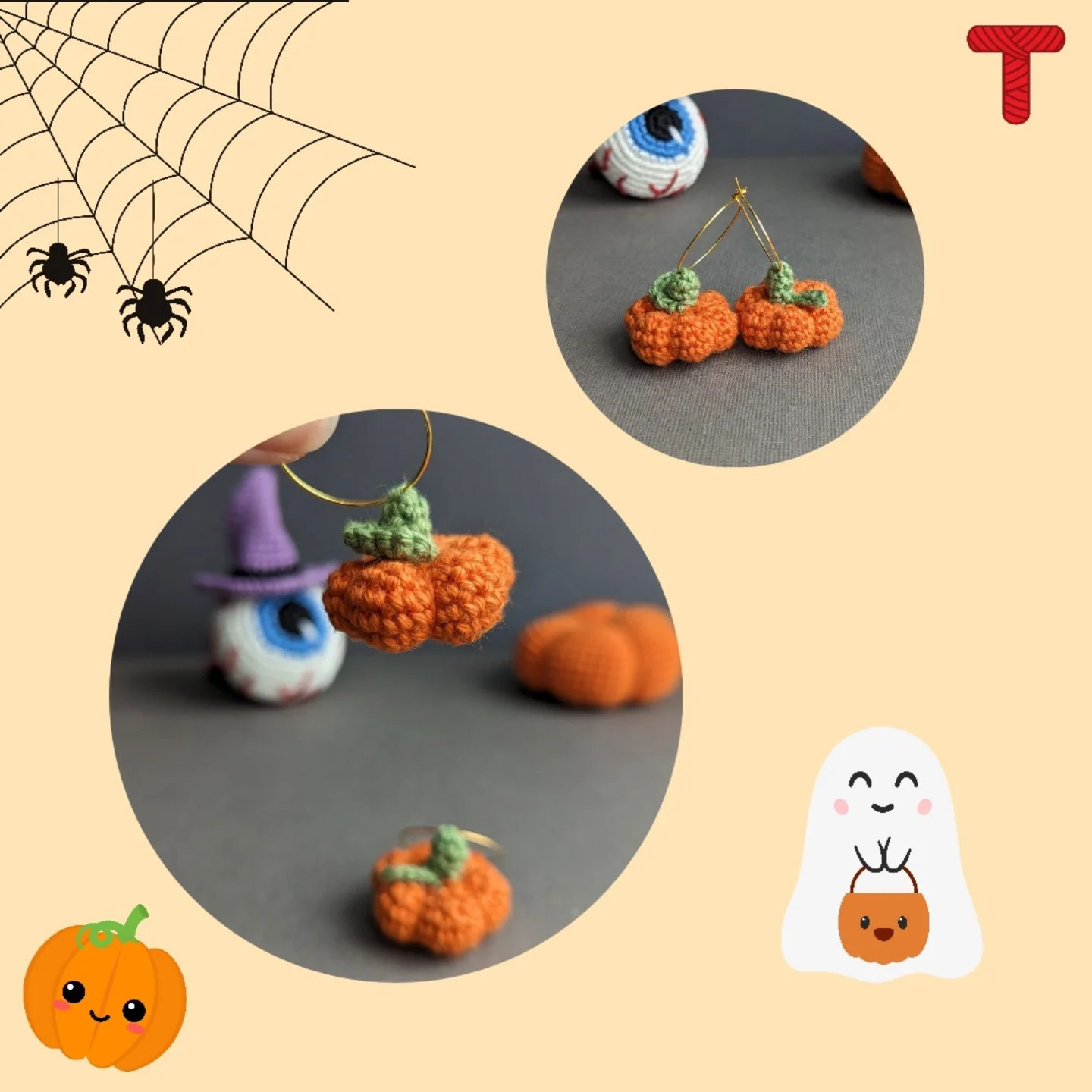 Crochet Your Own Pumpkin Earrings - Free Pattern